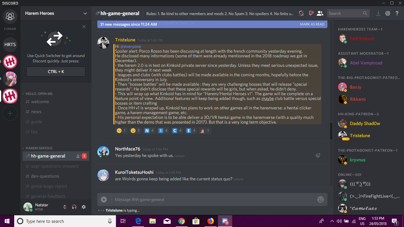 View the topic HH news from the discord server.