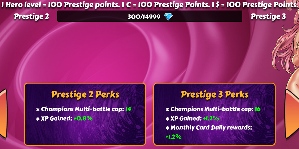 Collection of Prestige Perks - General Discussion - Hentai Heroes